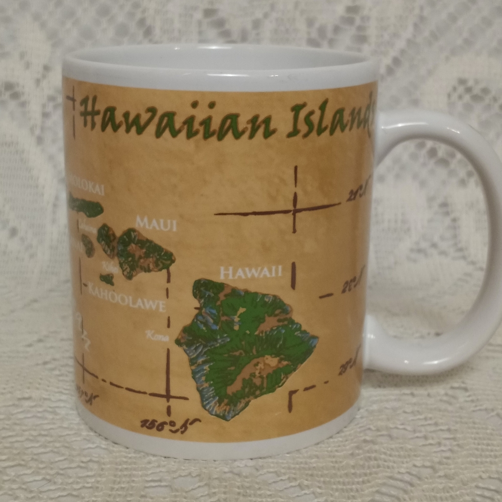 Hilo Hattie Hawaiian Islands Map Aloha from Hawaii Ceramic Coffee 2013